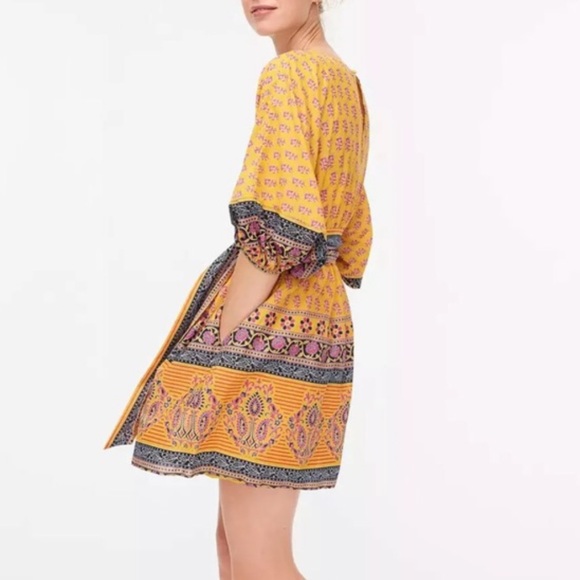 J Crew dolman sleeve mini dress sunny block print - Picture 4 of 15